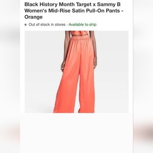 Mid rise satin pull on pants